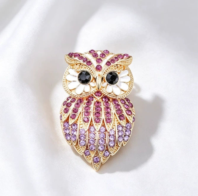Ladies' Owl Bright Diamond Fashion Brooch