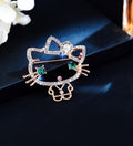 Ladies' cat shiny diamond fashionable brooch